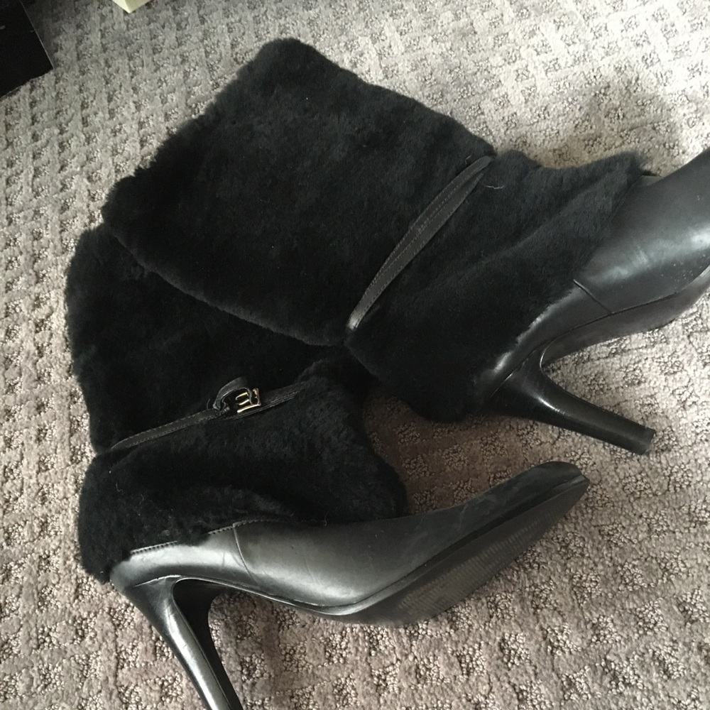 Ralph Lauren Shearling and leather booties